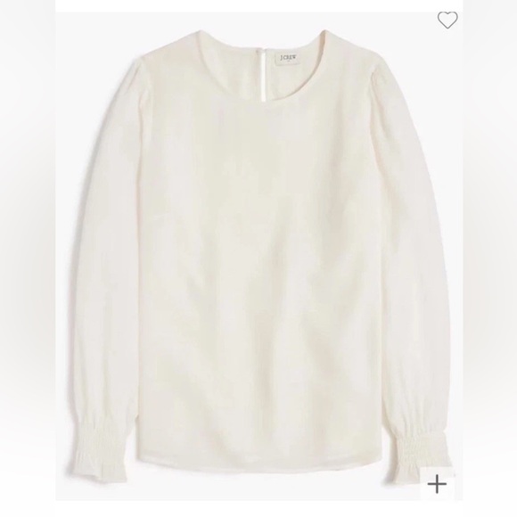 J Crew Long-sleeve top with smocked cuffs in Ivory Size M $79.50 - Picture 3 of 7